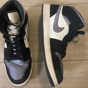 Grey/black high top Jordan’s